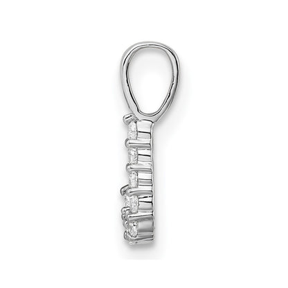 14k White Gold 1/10 Ct. Lab Grown Diamond VS/SI+ G+ Letter J Initial Pendant