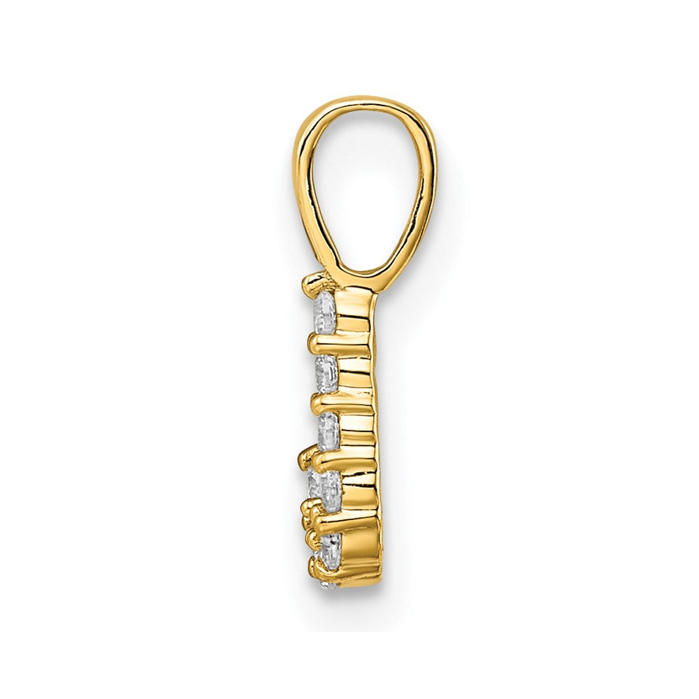 14k Yellow Gold 1/10 Ct. Lab Grown Diamond VS/SI+ G+ Letter J Initial Pendant