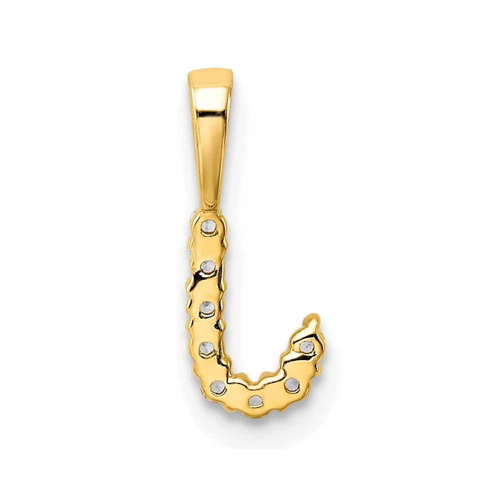14k Yellow Gold 1/10 Ct. Lab Grown Diamond VS/SI+ G+ Letter J Initial Pendant