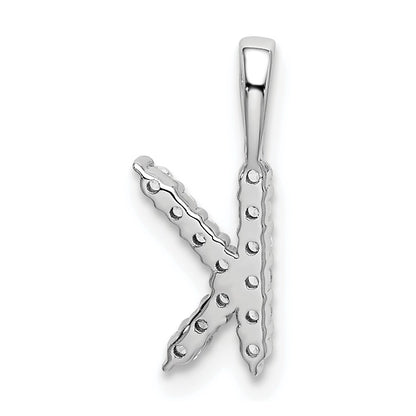 14k White Gold 1/8 Ct. Lab Grown Diamond VS/SI+ G+ Letter K Initial Pendant
