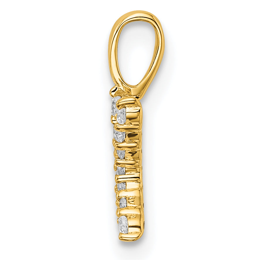 14k Yellow Gold 1/8 Ct. Lab Grown Diamond VS/SI+ G+ Letter K Initial Pendant