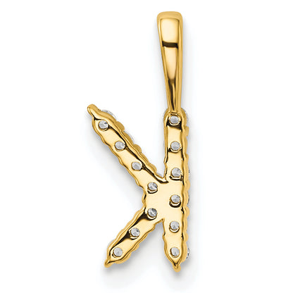 14k Yellow Gold 1/8 Ct. Lab Grown Diamond VS/SI+ G+ Letter K Initial Pendant