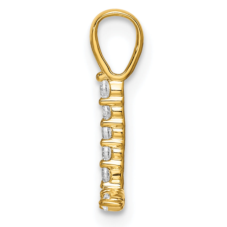 14k Yellow Gold 1/10 Ct. Lab Grown Diamond VS/SI+ G+ Letter L Initial Pendant