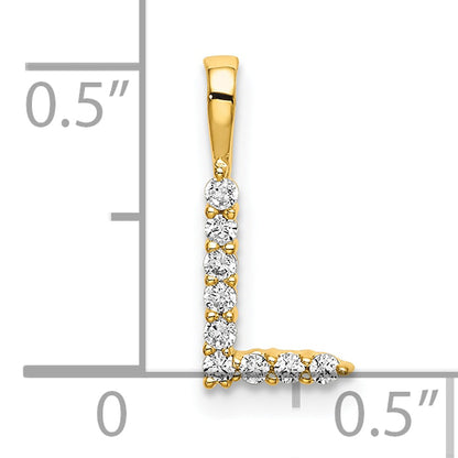 14k Yellow Gold 1/10 Ct. Lab Grown Diamond VS/SI+ G+ Letter L Initial Pendant