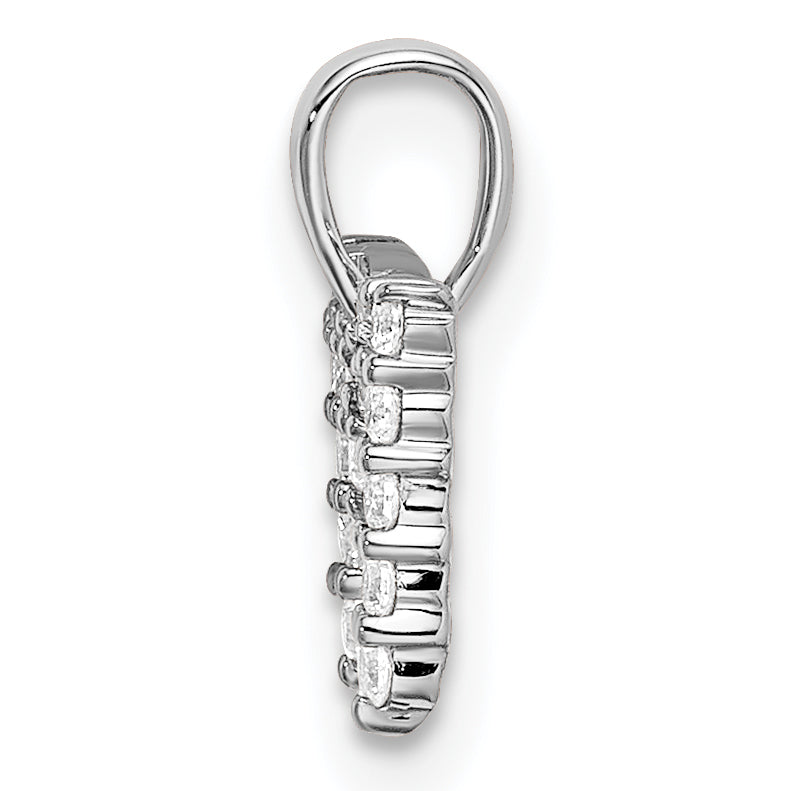 14k White Gold 1/6 Ct. Lab Grown Diamond VS/SI+ G+ Letter M Initial Pendant
