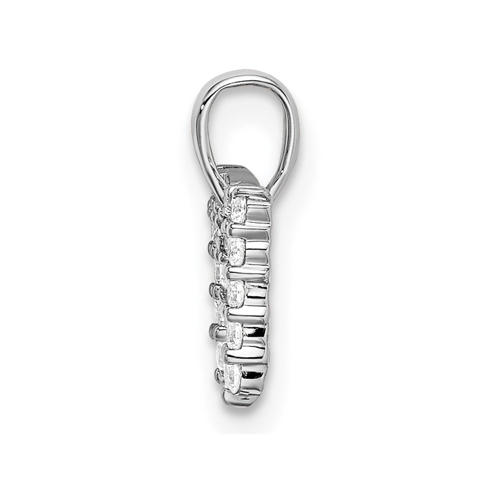 14k White Gold 1/6 Ct. Lab Grown Diamond VS/SI+ G+ Letter M Initial Pendant