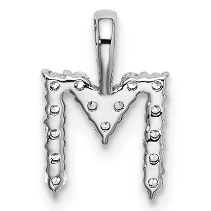 14k White Gold 1/6 Ct. Lab Grown Diamond VS/SI+ G+ Letter M Initial Pendant