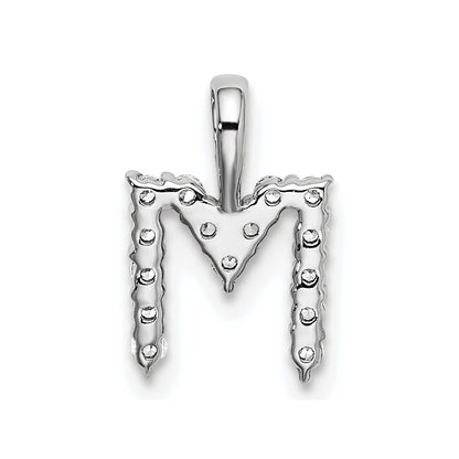 14k White Gold 1/6 Ct. Lab Grown Diamond VS/SI+ G+ Letter M Initial Pendant