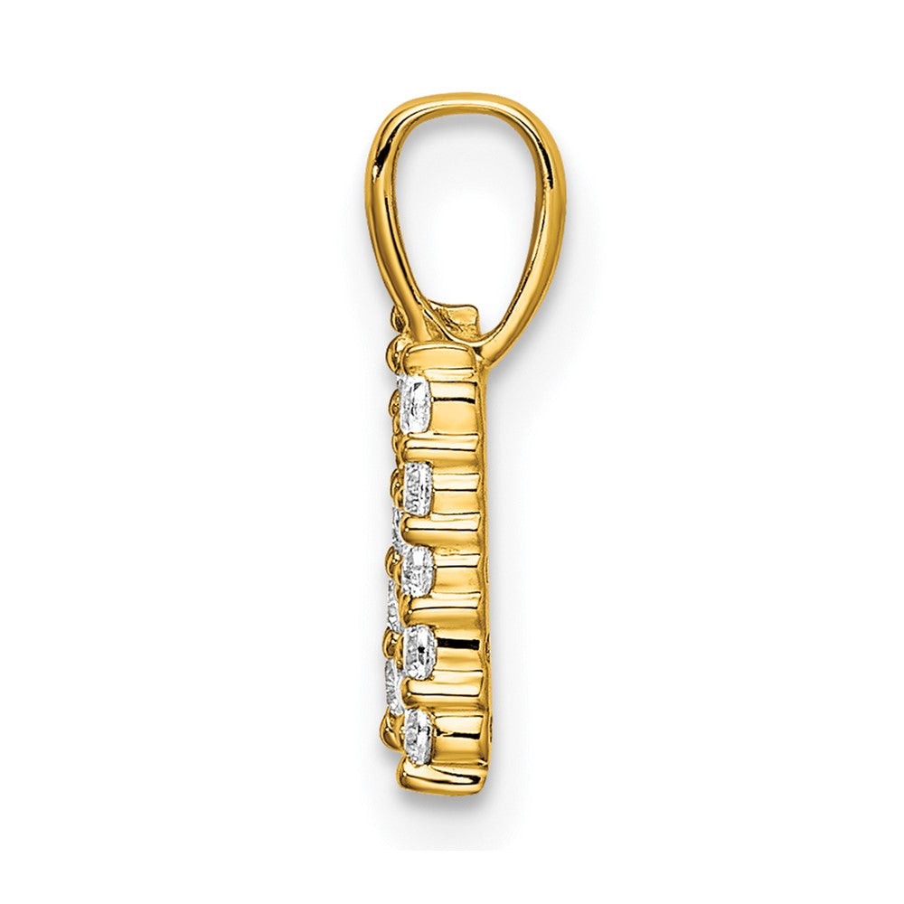 14k Yellow Gold 1/6 Ct. Lab Grown Diamond VS/SI+ G+ Letter N Initial Pendant