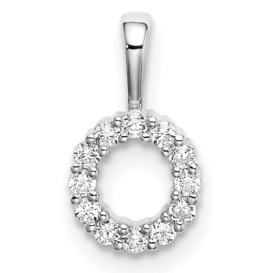 14k White Gold 1/8 Ct. Lab Grown Diamond VS/SI+ G+ Letter O Intitial Pendant