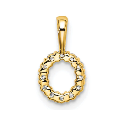 14k Yellow Gold 1/8 Ct. Lab Grown Diamond VS/SI+ G+ Letter O Intitial Pendant