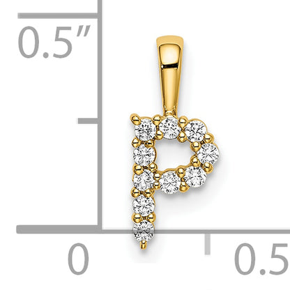 14k Yellow Gold 1/10 Ct. Lab Grown Diamond VS/SI+ G+ Letter P Initial Pendant