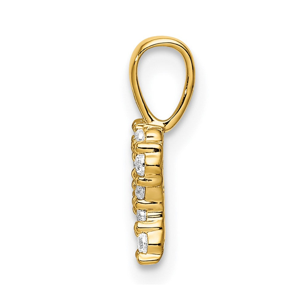 14k Yellow Gold 1/8 Ct. Lab Grown Diamond VS/SI+ G+ Letter R Initial Pendant