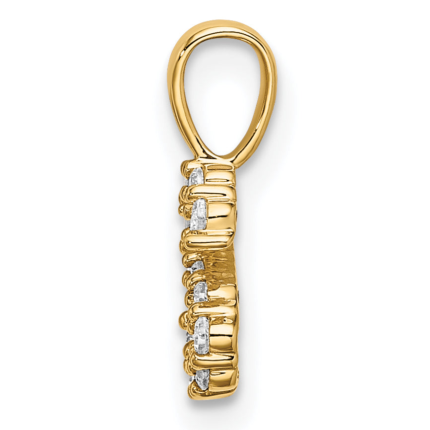 14k Yellow Gold 1/8 Ct. Lab Grown Diamond VS/SI+ G+ Letter S Initial Pendant