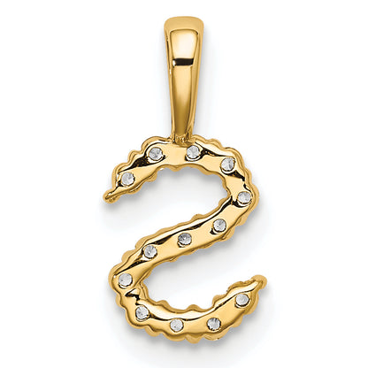 14k Yellow Gold 1/8 Ct. Lab Grown Diamond VS/SI+ G+ Letter S Initial Pendant