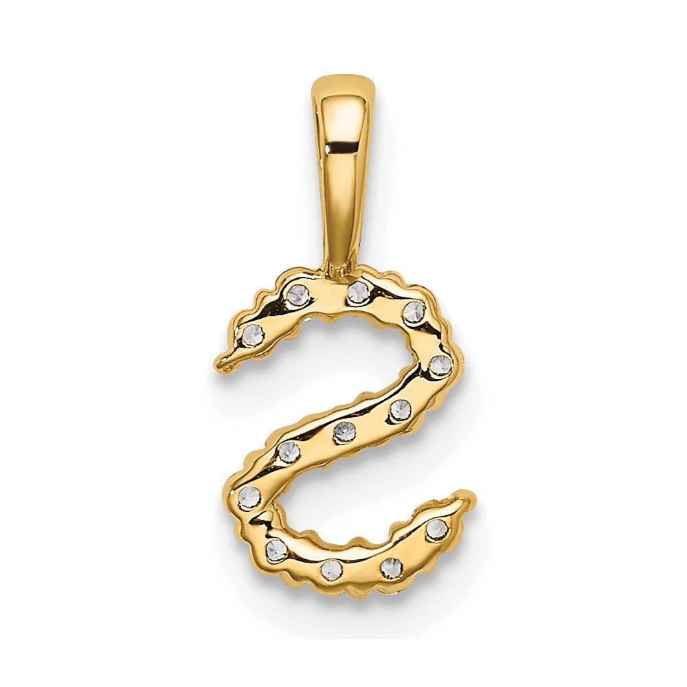 14k Yellow Gold 1/8 Ct. Lab Grown Diamond VS/SI+ G+ Letter S Initial Pendant