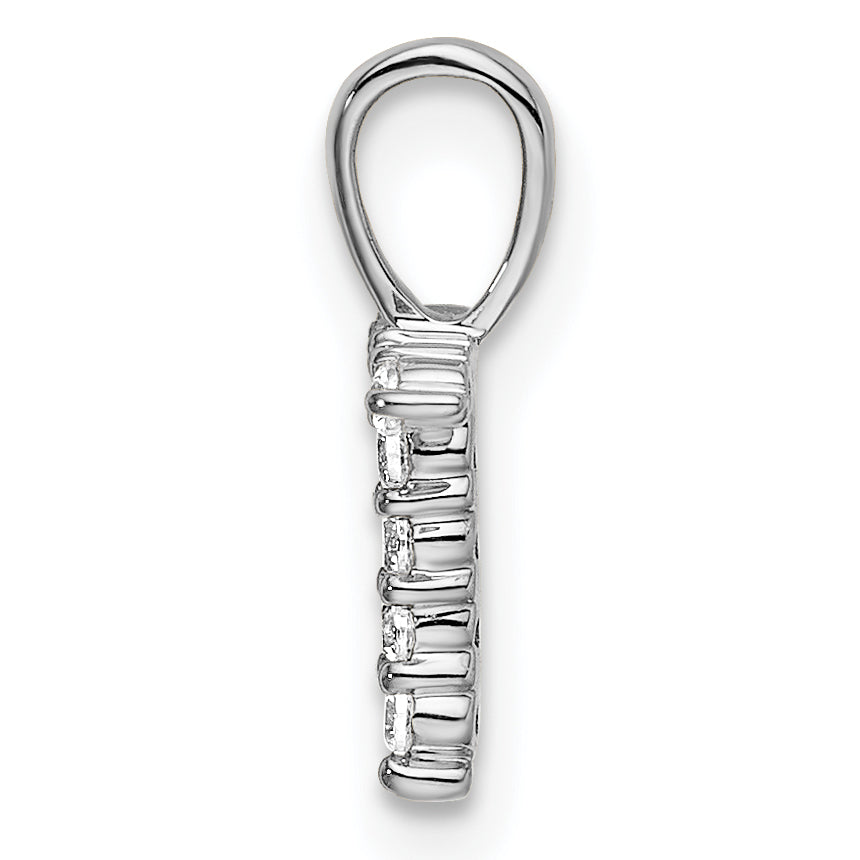 14k White Gold 1/10 Ct. Lab Grown Diamond VS/SI+ G+ Letter T Initial Pendant