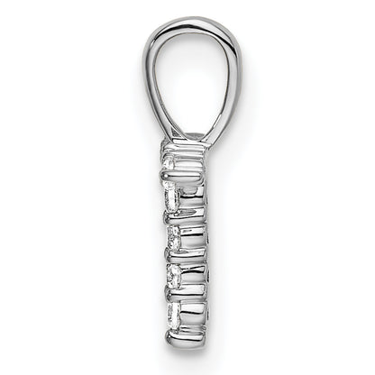 14k White Gold 1/10 Ct. Lab Grown Diamond VS/SI+ G+ Letter T Initial Pendant