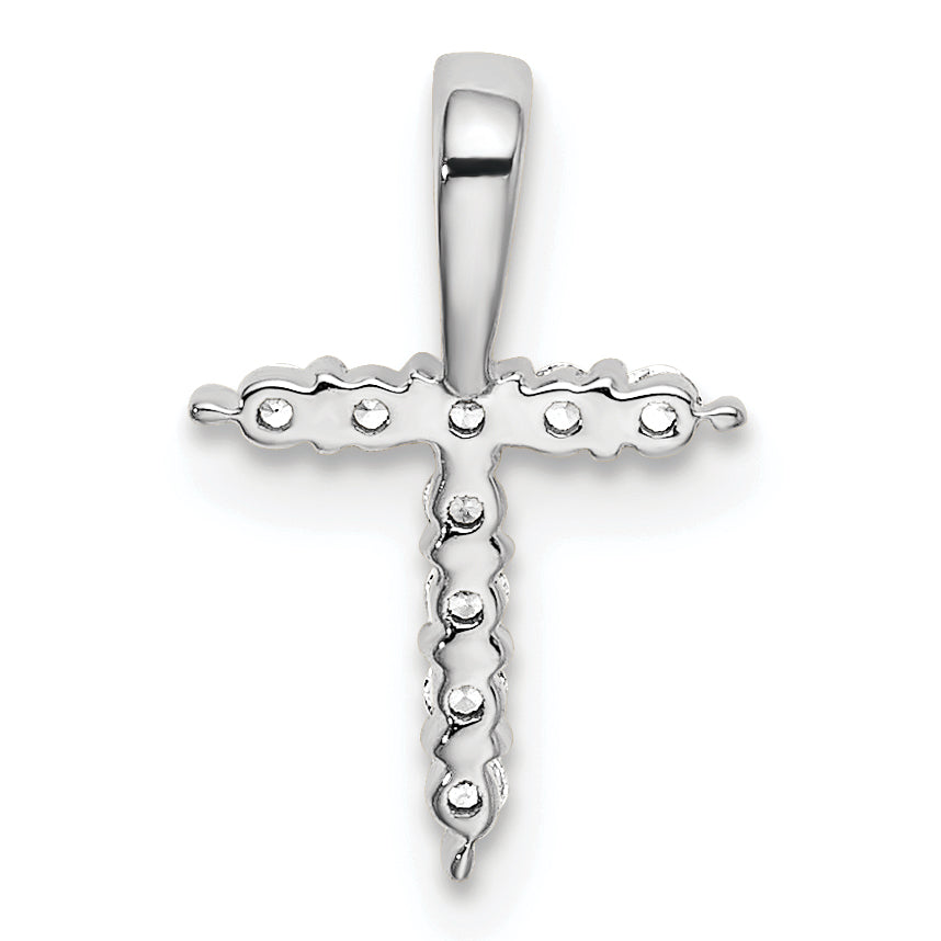 14k White Gold 1/10 Ct. Lab Grown Diamond VS/SI+ G+ Letter T Initial Pendant