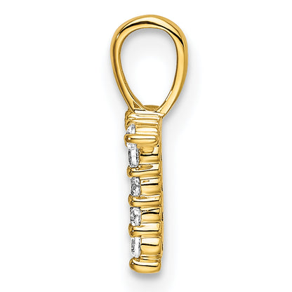 14k Yellow Gold 1/10 Ct. Lab Grown Diamond VS/SI+ G+ Letter T Initial Pendant