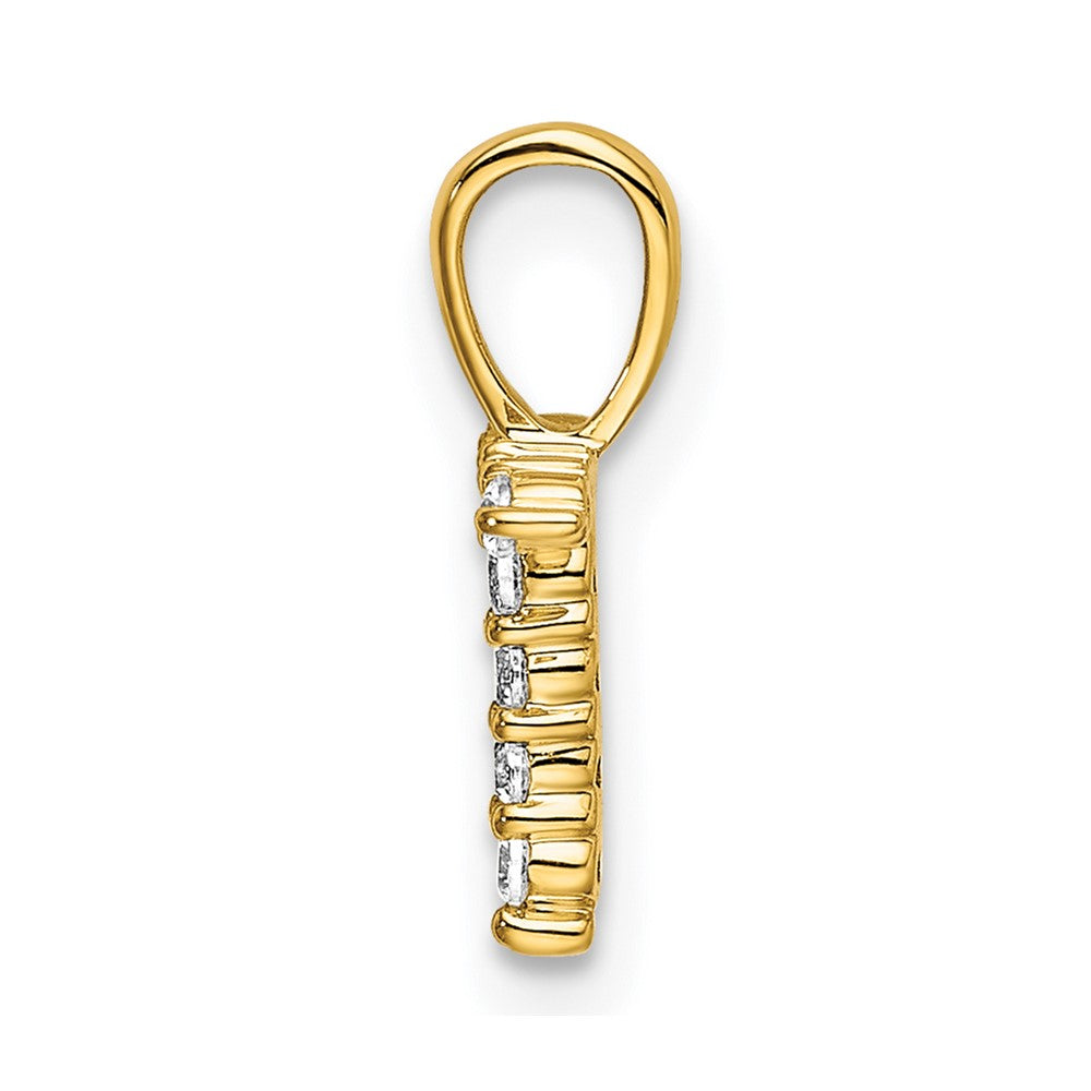 14k Yellow Gold 1/10 Ct. Lab Grown Diamond VS/SI+ G+ Letter T Initial Pendant