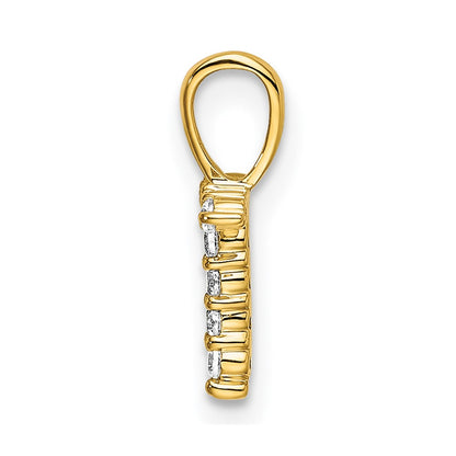 14k Yellow Gold 1/10 Ct. Lab Grown Diamond VS/SI+ G+ Letter T Initial Pendant