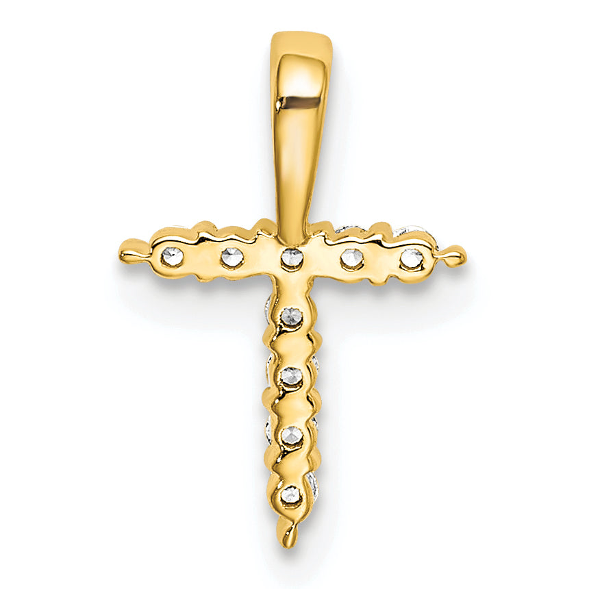 14k Yellow Gold 1/10 Ct. Lab Grown Diamond VS/SI+ G+ Letter T Initial Pendant