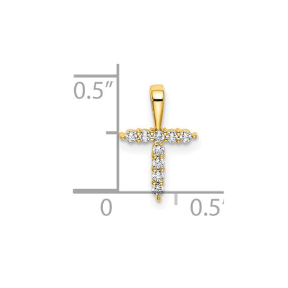 10k Yellow Gold Lab Grown VS/SI+ G+ Dia Letter T Initial Pendant