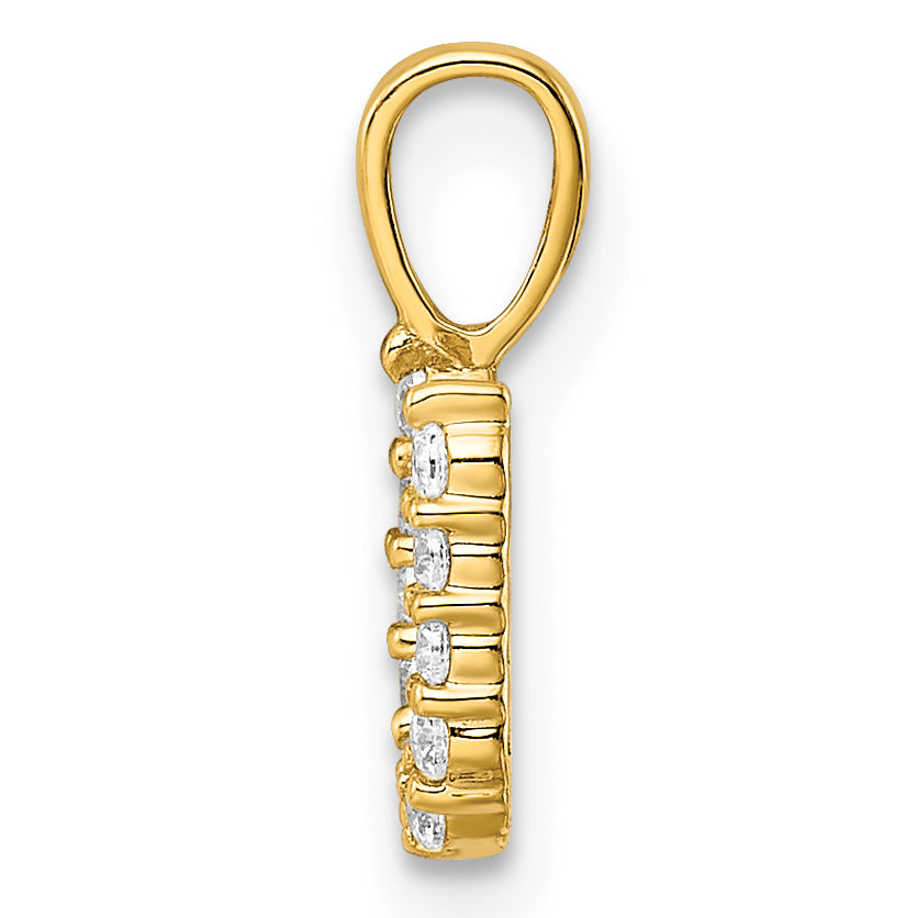 14k Yellow Gold 1/8 Ct. Lab Grown Diamond VS/SI+ G+ Letter U Initial Pendant