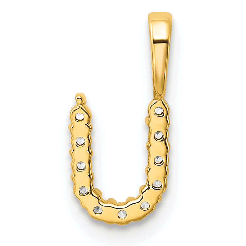 14k Yellow Gold 1/8 Ct. Lab Grown Diamond VS/SI+ G+ Letter U Initial Pendant