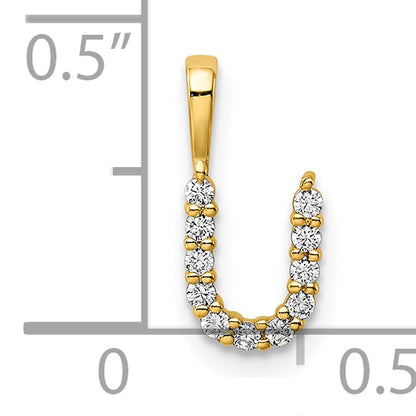 14k Yellow Gold 1/8 Ct. Lab Grown Diamond VS/SI+ G+ Letter U Initial Pendant
