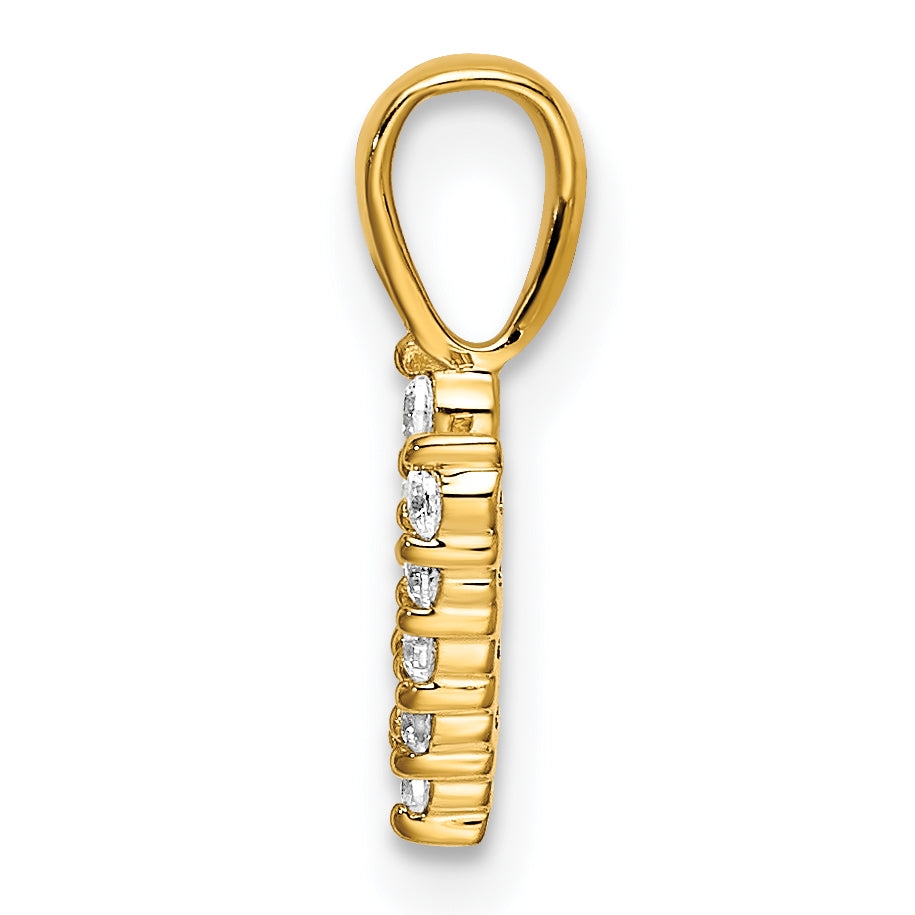 14k Yellow Gold 1/10 Ct. Lab Grown Diamond VS/SI+ G+ Letter V Initial Pendant