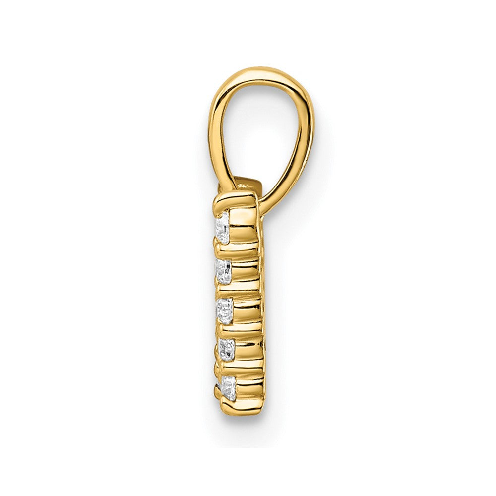 14k Yellow Gold 1/6 Ct. Lab Grown Diamond VS/SI+ G+ Letter W Initial Pendant