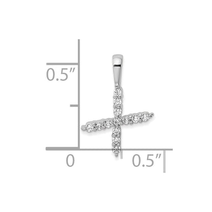 14k White Gold 1/8 Ct. Lab Grown Diamond VS/SI+ G+ Letter X Initial Pendant