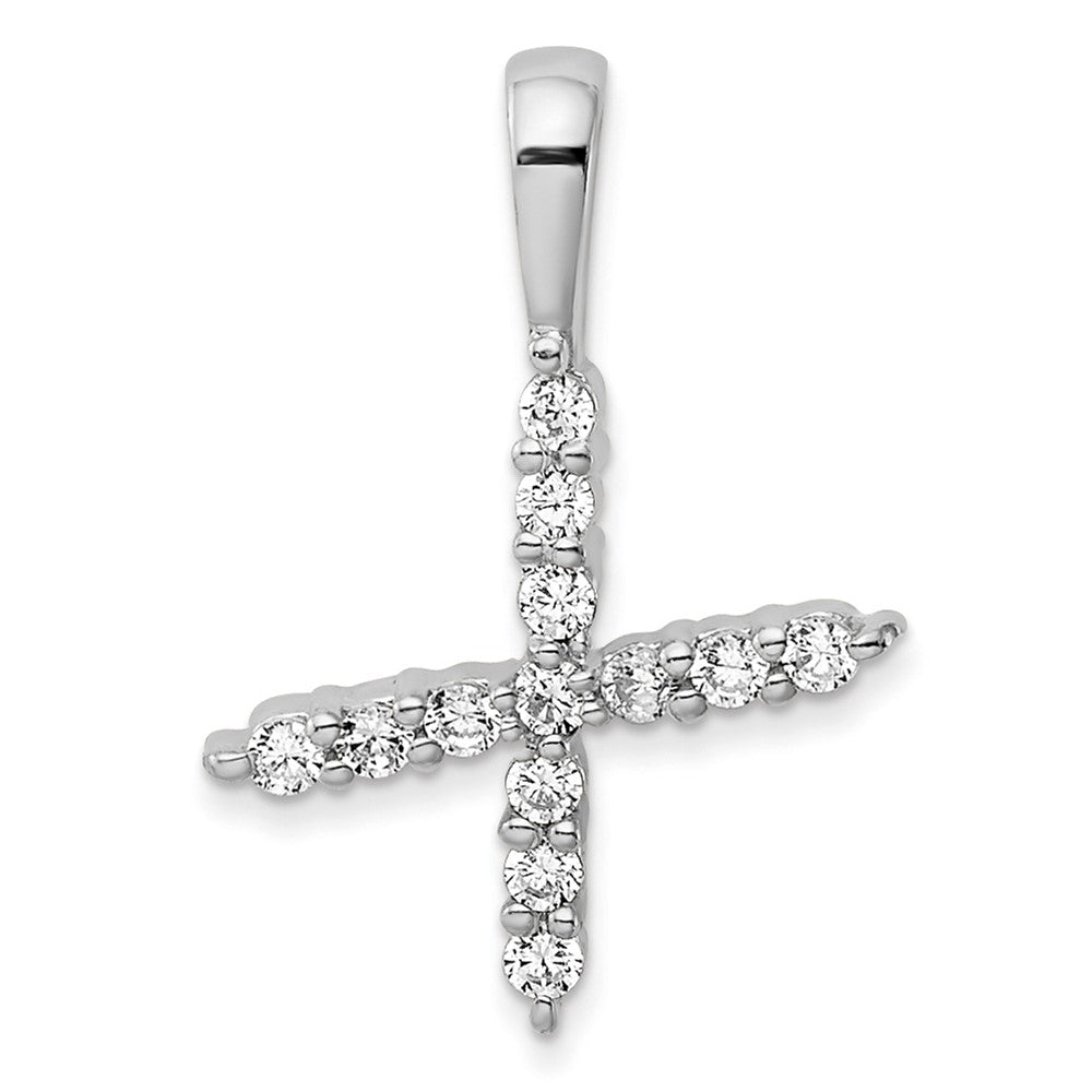 14k White Gold 1/8 Ct. Lab Grown Diamond VS/SI+ G+ Letter X Initial Pendant
