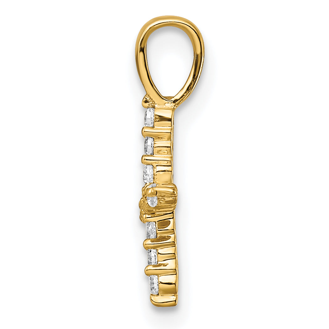 14k Yellow Gold 1/8 Ct. Lab Grown Diamond VS/SI+ G+ Letter X Initial Pendant