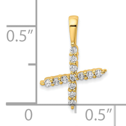 14k Yellow Gold 1/8 Ct. Lab Grown Diamond VS/SI+ G+ Letter X Initial Pendant