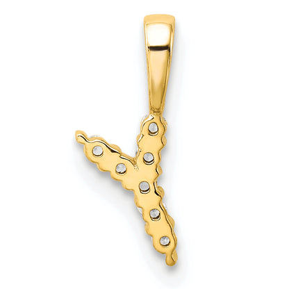 14k Yellow Gold 1/15 Ct. Lab Grown Diamond VS/SI+ G+ Letter Y Initial Pendant