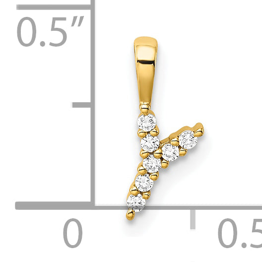 14k Yellow Gold 1/15 Ct. Lab Grown Diamond VS/SI+ G+ Letter Y Initial Pendant