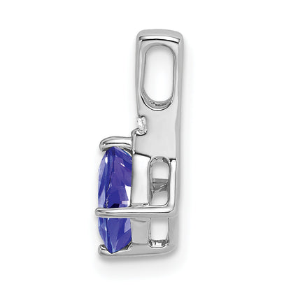 14k White Gold 14k White Gold Cushion Tanzanite and Diamond Pendant