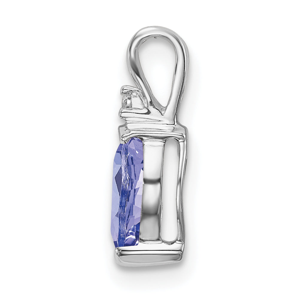 14k White Gold 14k White Gold Pear Tanzanite and Diamond Pendant