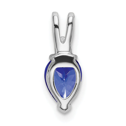 14k White Gold 14k White Gold Pear Tanzanite and Diamond Pendant