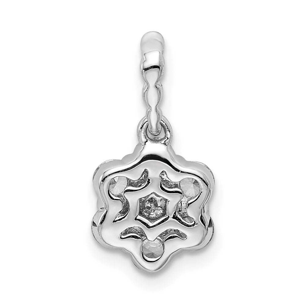 14K White Gold Lab Grown Diamond VS/SI+ G+ Floral Pendant