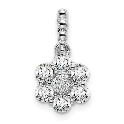 14K White Gold Lab Grown Diamond VS/SI+ G+ Floral Pendant