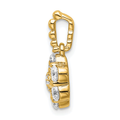 14k Yellow Gold Lab Grown Diamond VS/SI FGH Floral Pendant