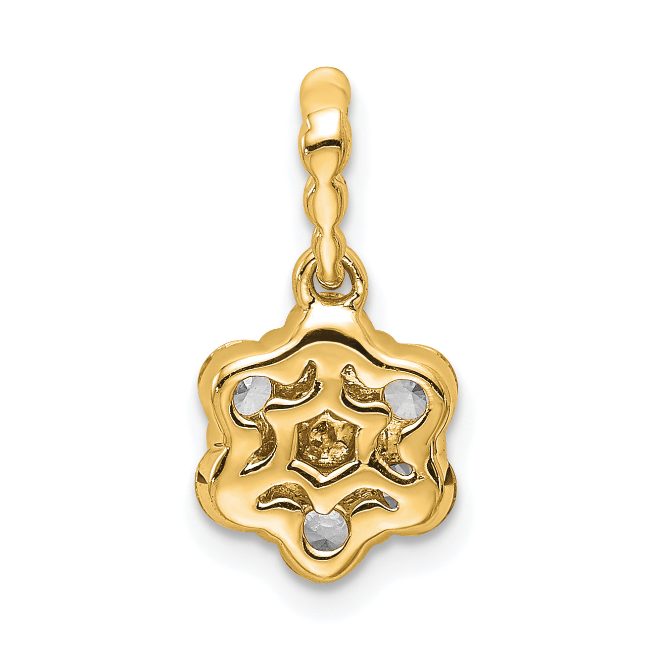 14k Yellow Gold Lab Grown Diamond VS/SI FGH Floral Pendant