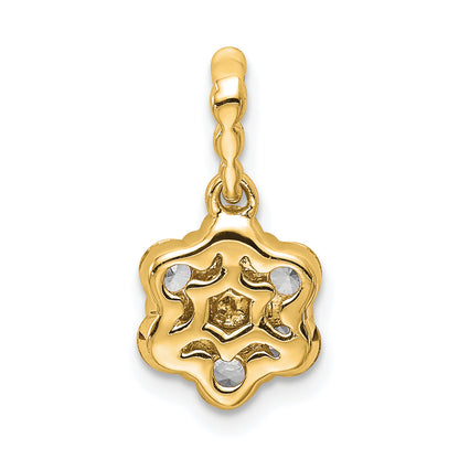 14k Yellow Gold Lab Grown Diamond VS/SI FGH Floral Pendant