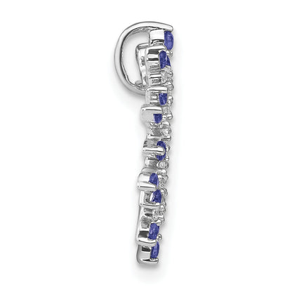 14k White Gold 14k White Gold Tanzanite and Diamond Snowflake Chain Slide