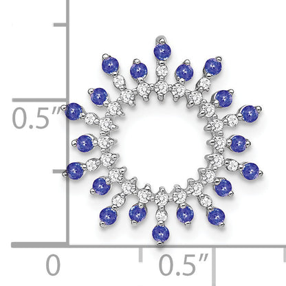 14k White Gold 14k White Gold Tanzanite and Diamond Snowflake Chain Slide