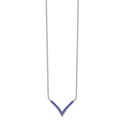 14K White Gold Tanzanite 18In. V Necklace